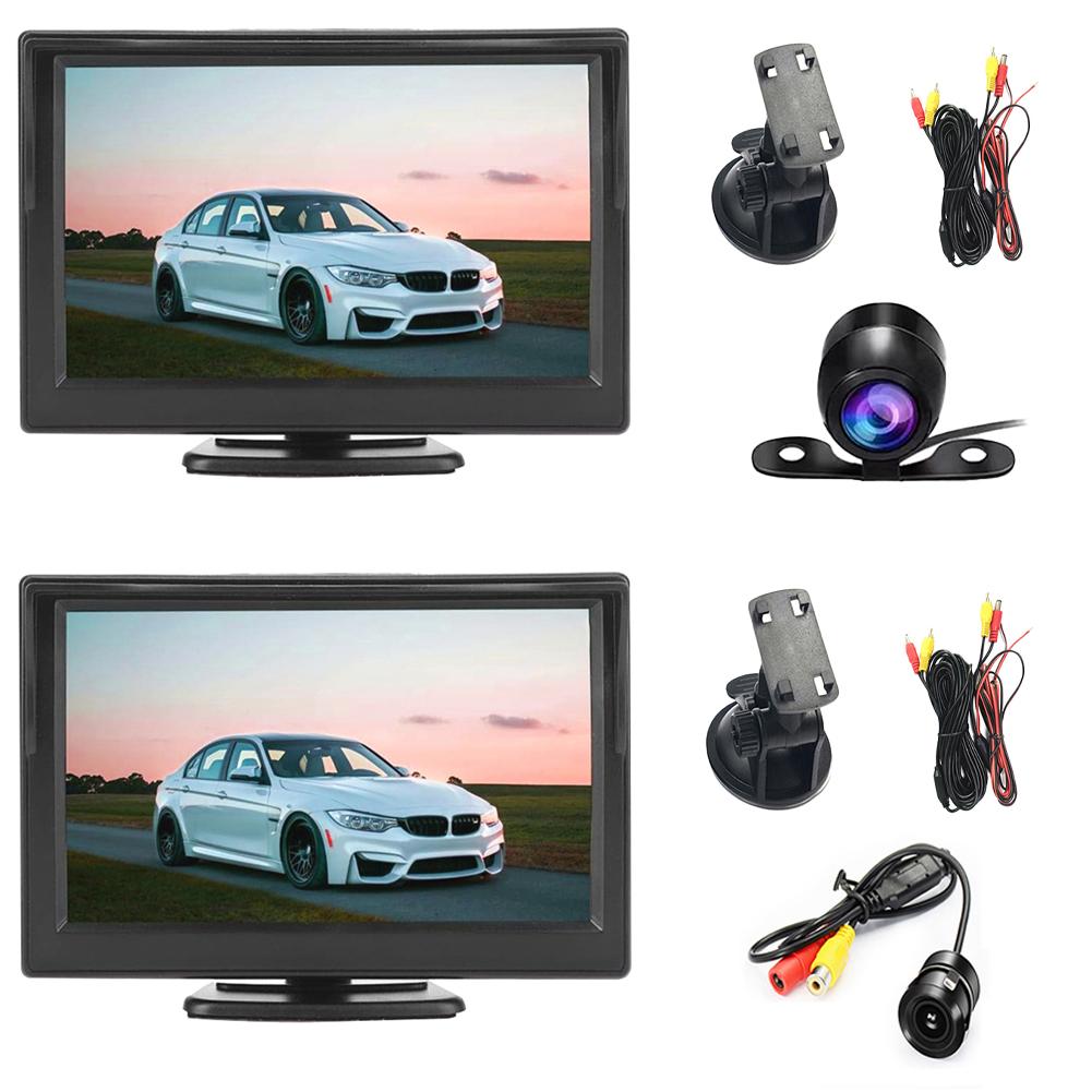 5.0 Inch HD Back Up Car Monitor with Rear View Backup Camera Car Rear Camera Monitor for Vehicle Reversing Parking System