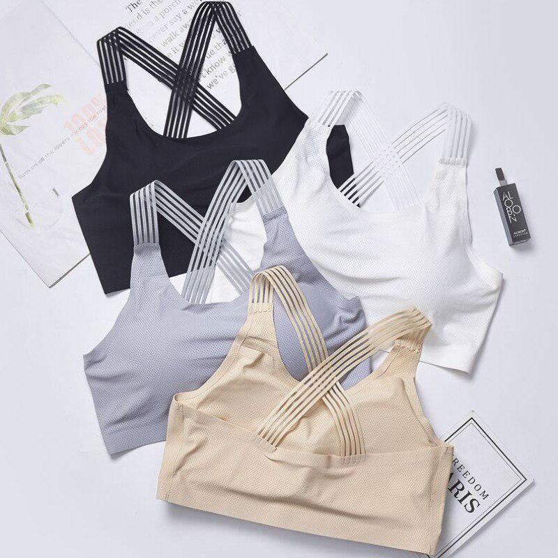 

Женский бесшовный бюстгальтер с лямками крест на крест на спине