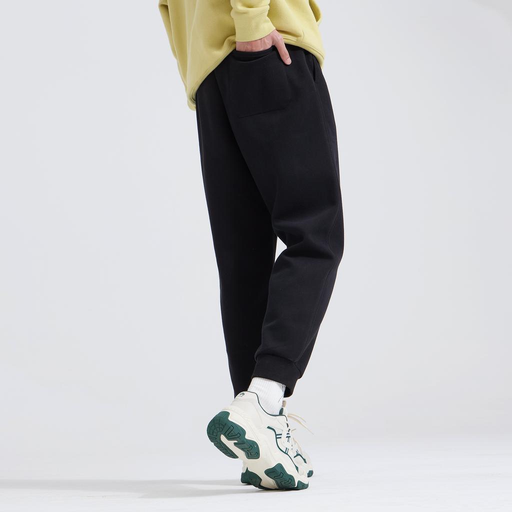 Camel Solid Color Micro Stretch Elastic Cuff Versatile Drawstring Waist Long Knitted Sweatpants Men's M14CA5E629