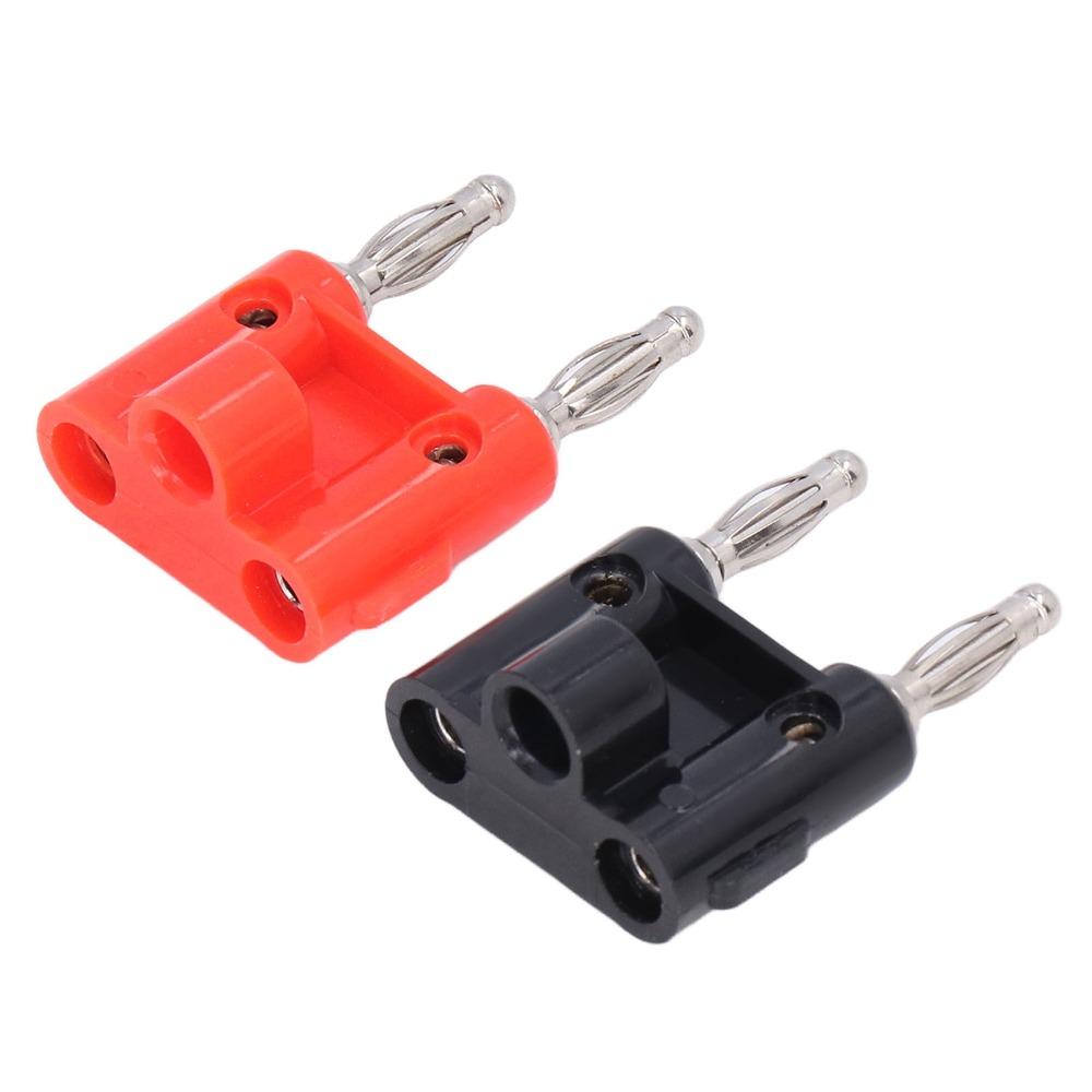 5 Set 4mm Dual Banana Plug 32A 1000V Copper ABS Speaker Banana Plug Two Way Black+Red Banana Socket Electronic Equipment