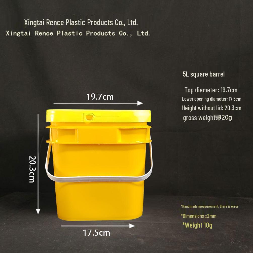 

5L Thickened Square Plastic Bucket with Lid for Laundry Detergent, Salt, Pet Food, or Powders (Holds 5kg)