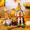 1/2PC Fall Dwarf Elf Dolls Scandinavian Swedish Tomte Gnomes Thanksgiving Decoration Harvest Elf Dwarf with Sunflower Maple Leaf