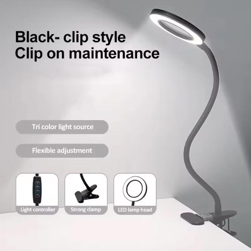 3-color LED Desk Lamp, a Flexible Glass Desk Lamp That Fits In, Is Used for Home Reading, Repair, Beauty and Examination