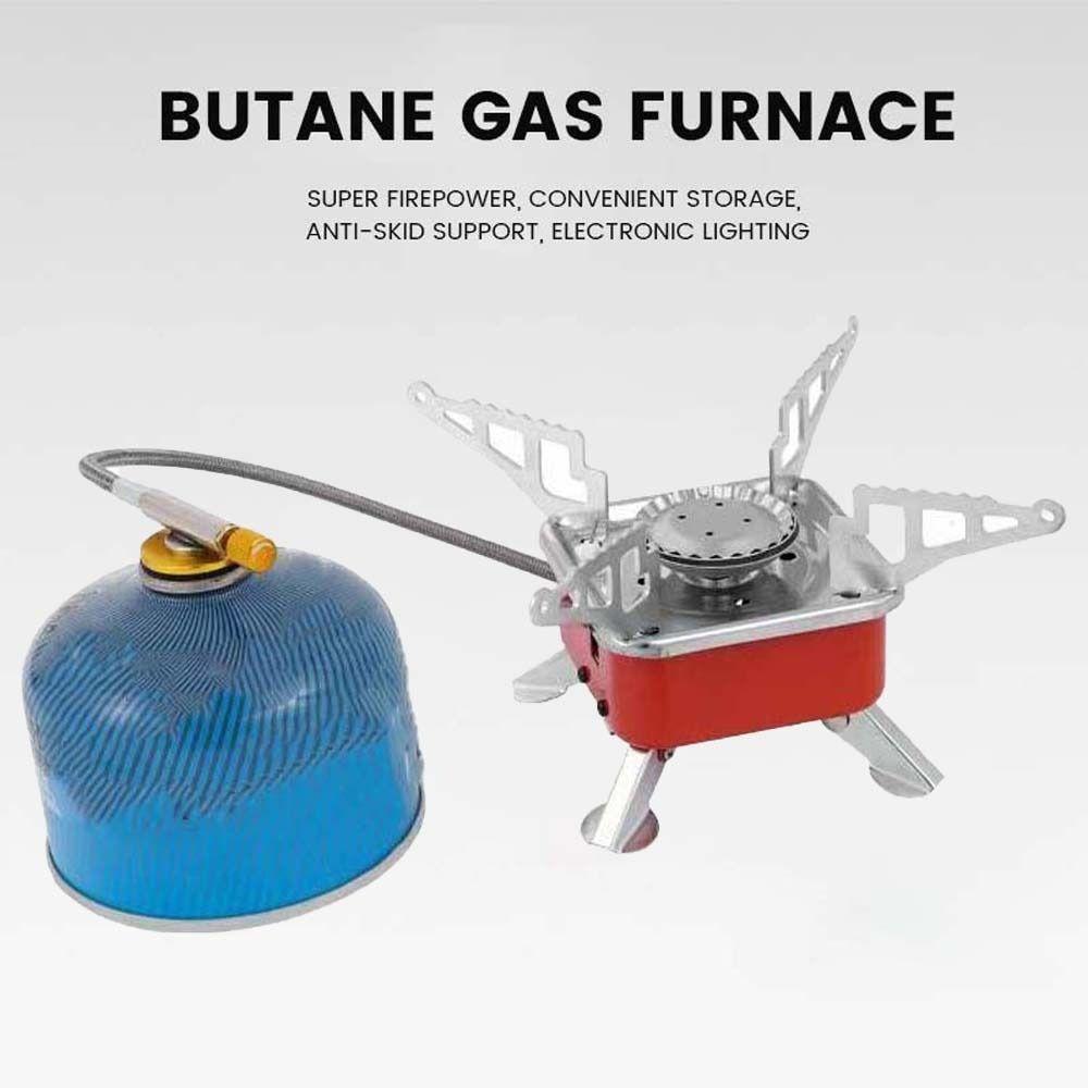 High Power Folding Gas Burner 2800W Fondue Gas Cooker Tea Stove Square Cassette Stove Outdoor BBQ