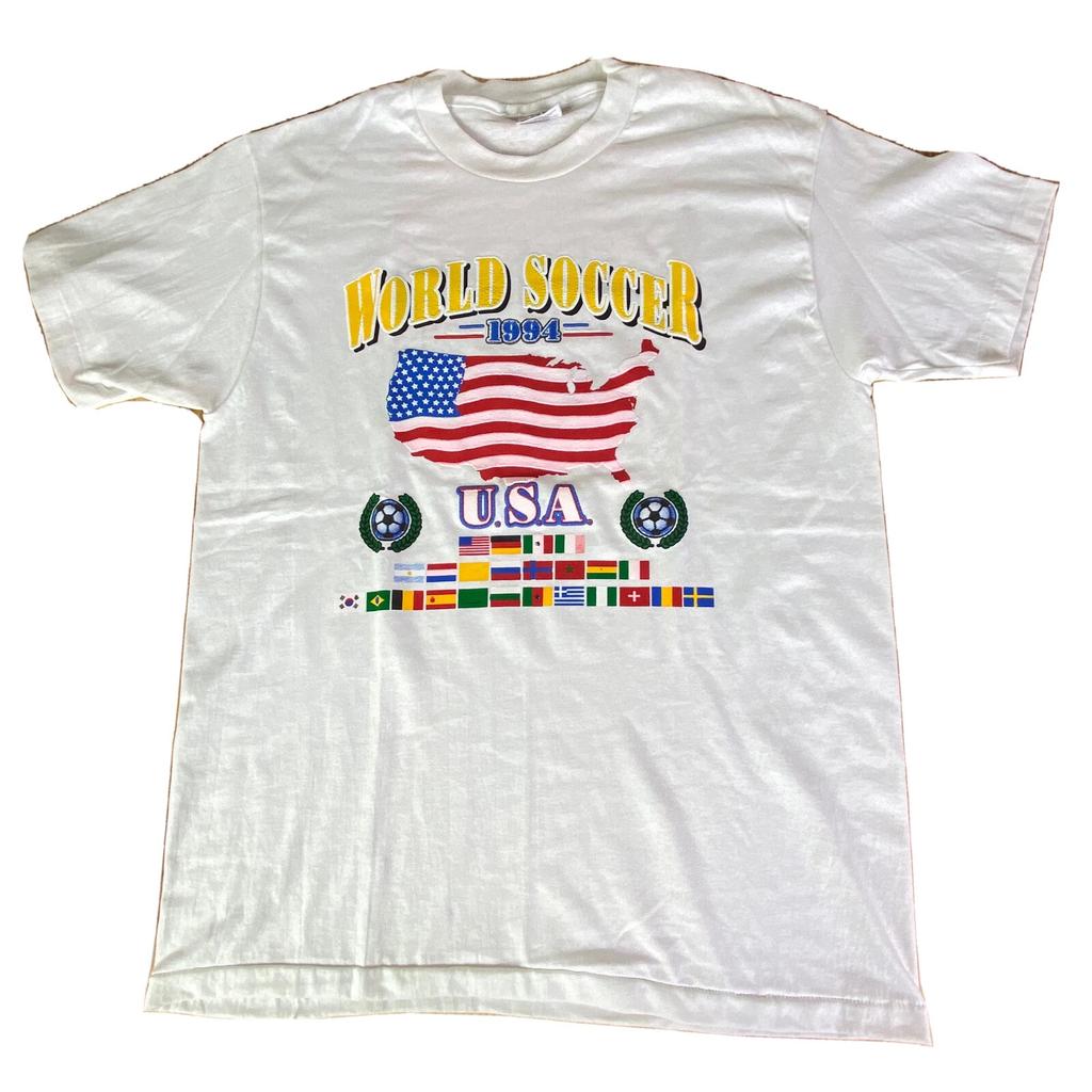 Fußball Weltmeisterschaft USA 1994 Weltflaggen Herren Groß Puffy T-Shirt Packung T-Shirts
