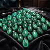 Sliver 925 High Quality Crystal Crafts Malachite Pendant Necklace Gemstone Jewelry Green Malachite Pendant for Daily Decoration