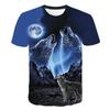 Summer Round Neck Animal Wolf Pattern 3D Print Top Fashionable Casual Short Sleeved Men's T-shirts