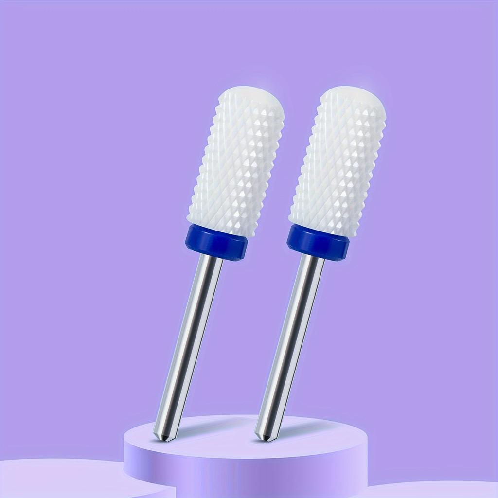 2PCS Tungsten Carbide Nail Drill Bits Gel Polish Remover 3/32 Inch Nail Art Files Cuticle Milling Cutter For Manicure Pedicure