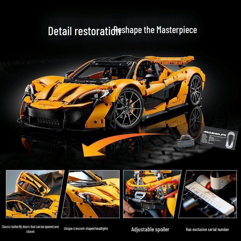 LEGO Compatible McLaren P1 Sports Car Building Kit 42172 - Challenging Assembly Educational Toy for Boys