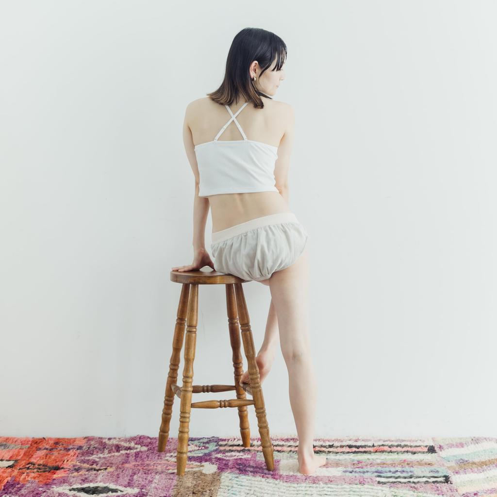 [MAMACHOICE] Ubupan Damen Komfort-Slips, 100% Baumwolle, Hüfttief, Lymphdrainage, Fundoshi-Hose, Hergestellt in Japan, Baby's Breath, Größe L