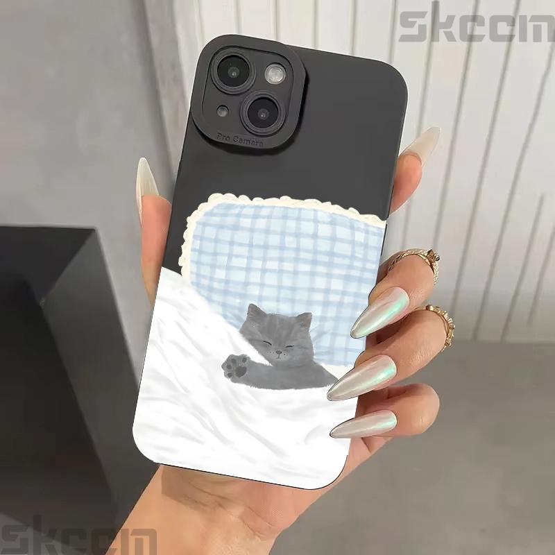 Cute Dog Cat Couple Phone Case For Samsung Galaxy A15 A35 A54 A55 S25 S24 S23 S22 S21 Ultra Plus S20 FE Shockproof Soft Cover