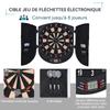 Electronic Dartboard with Cover, 26 Games, up to 8 Players, LCD Display, Speaker, Black