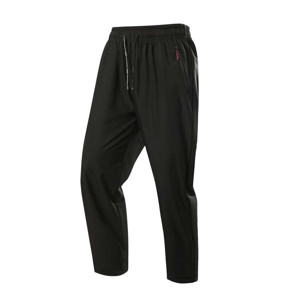 Men's Solid-color Casual Sport Trousers, Men's Fleece Warm Drawstring Flat Leg Sweatpants