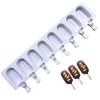 4/8 Hole Silicone Ice Cream Forms Popsicle Molds DIY Homemade Dessert Freezer Fruit Juice Ice Cube Maker Mould with Sticks 6