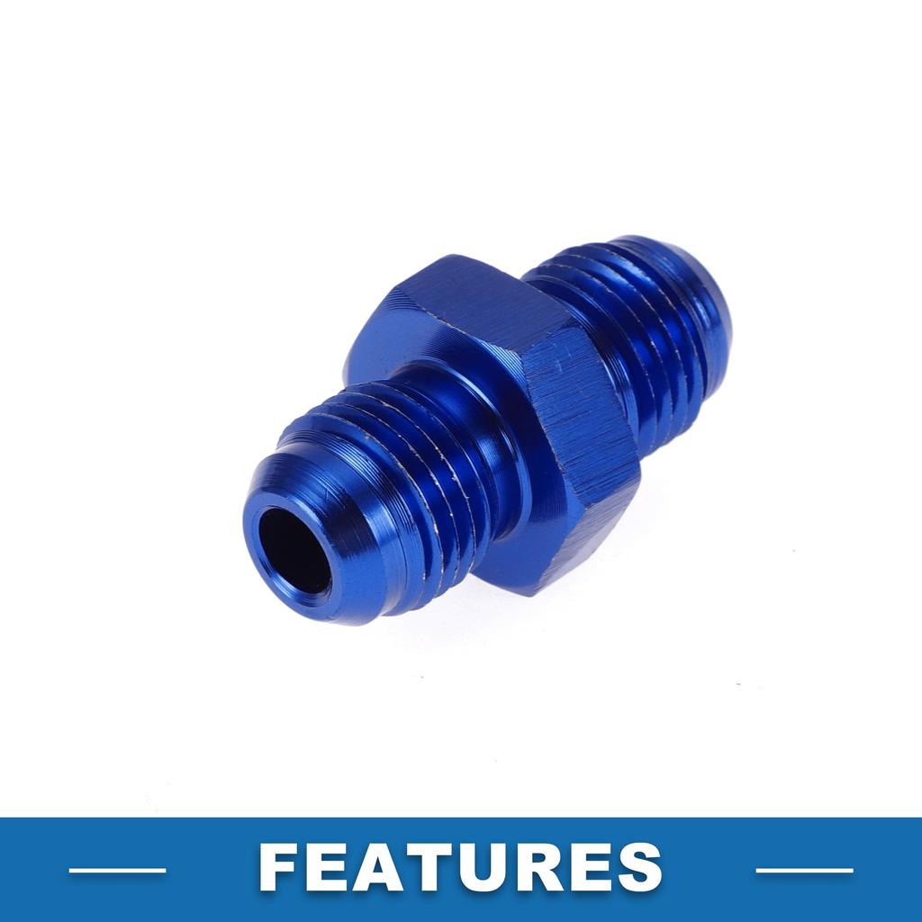 A ABSOPRO Female Flare Reducer Hose Fitting Adapter AN6 AN6 Fuel Line Connector Aluminum Blue