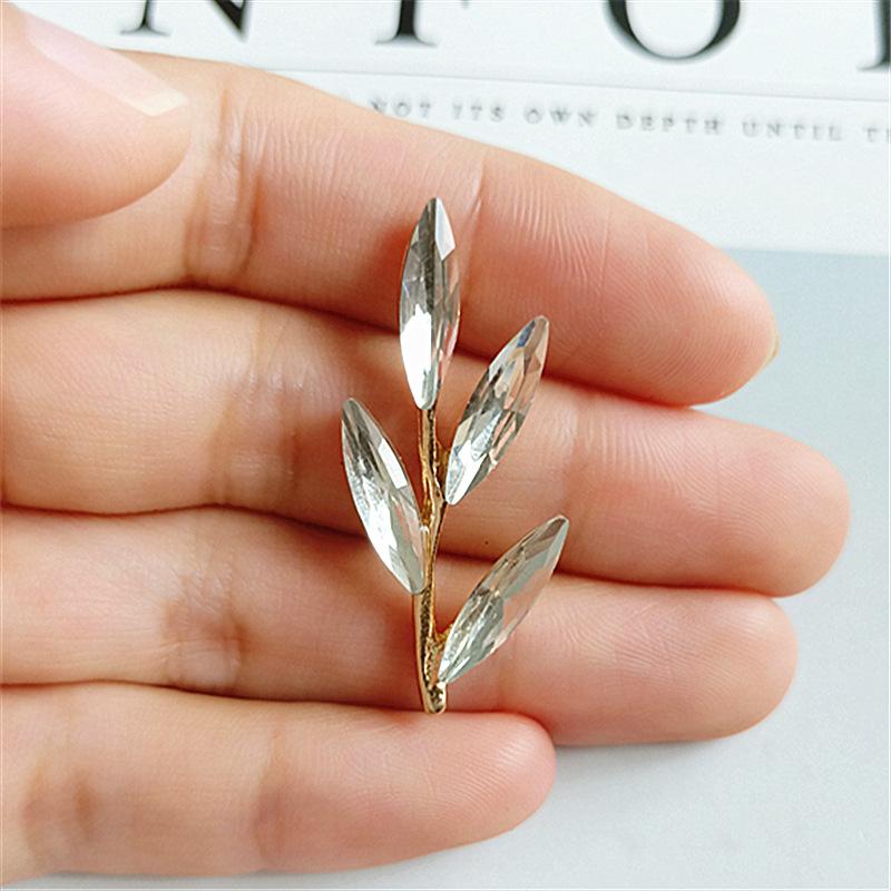 

Engood 100Pcs Bamboo Rhinestones Branch Leaves Button Sewing Trim Embellishments Craft Buckle DIY Hair Wedding Bridal Decoration