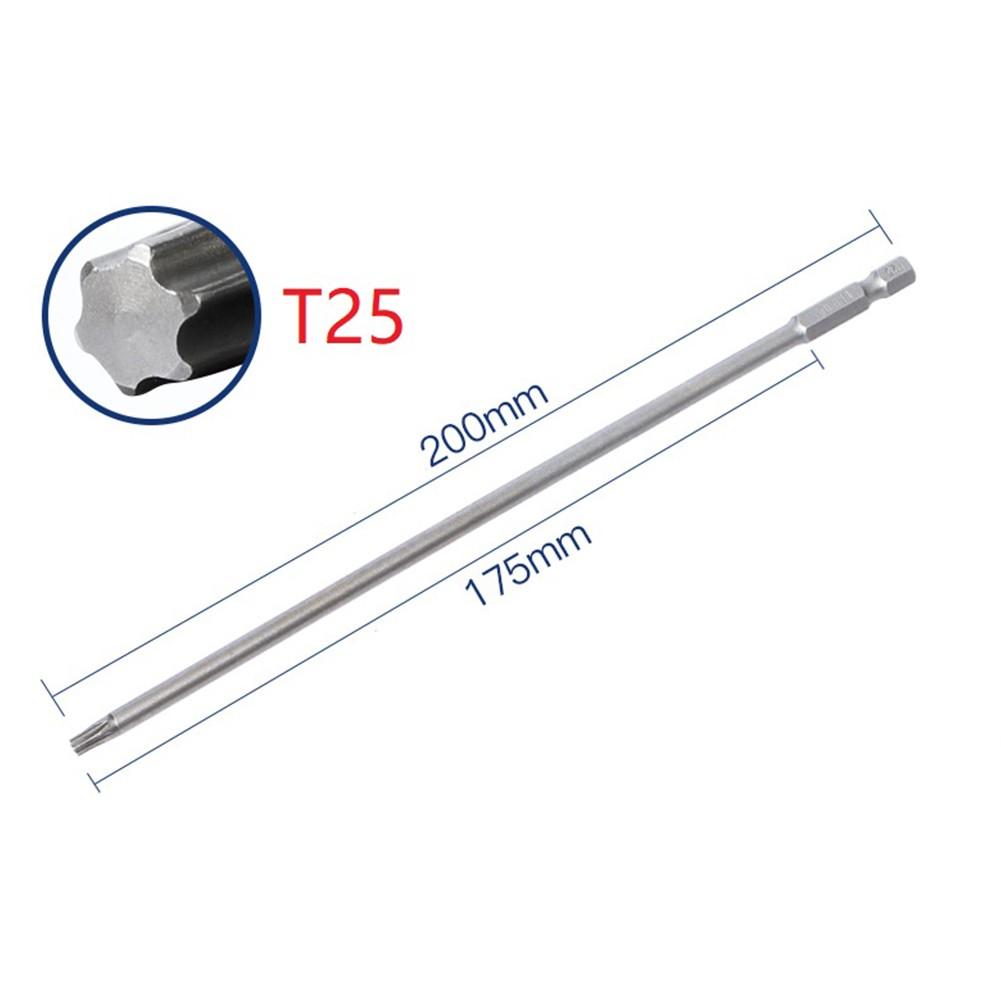 1/6pcs 200mm Long T10-T30 Magnetic Torx Screwdriver Bits Alloy Steel Electric Screwdriver Head Torx Screw Driver Power Tools