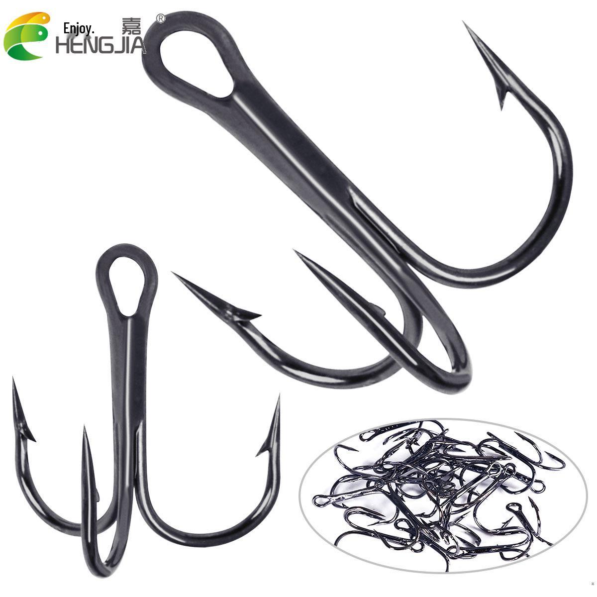 

Hengjia High-Carbon Three-Hook Anchor Fishing Lure Set - 20pcs 6# Black High-Carbon Hook (20 pcs/box)