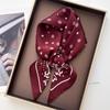 Luxury 70*70Cm Square Silk Scarf For Women Retro Shawl Warps Elegant Neckerchief Bandanas Hijab Soft Stain Scarf For Daily Wear