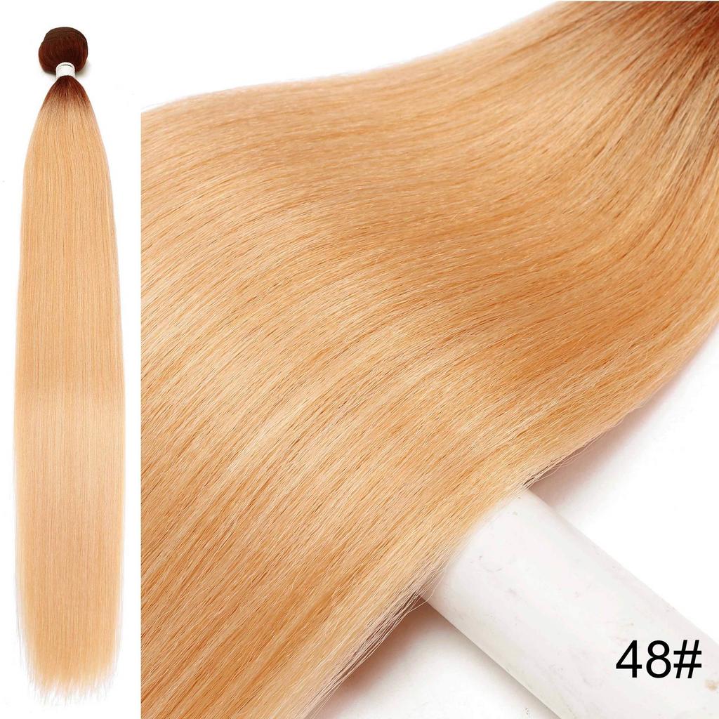 Bone Straight Hair Bundles Salon Natural Hair Extensions Fake Fibers Super Long Synthetic Yaki Straight Hair Weaving Full to End
