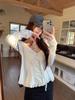 Women's Lace-Up Lace Sun Protection Cardigan - Summer Loose Fit, Long-Sleeve, Short Outerwear