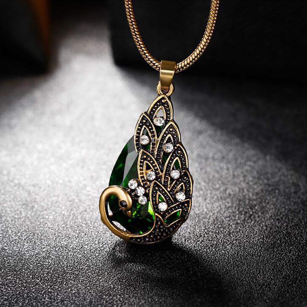3Pcs Earrings Jewelry Fake Peacock Pendant Fashion Necklace