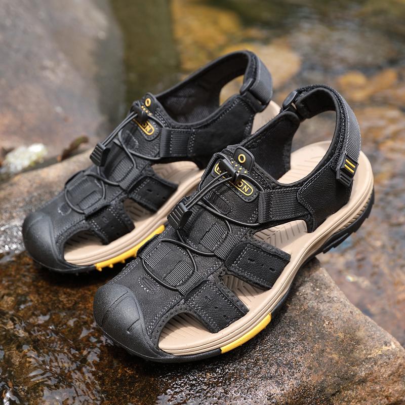 Scarpe da uomo in vera pelle Sandali da uomo nuovi estivi Sandali da spiaggia per esterni Taglie forti 38-46