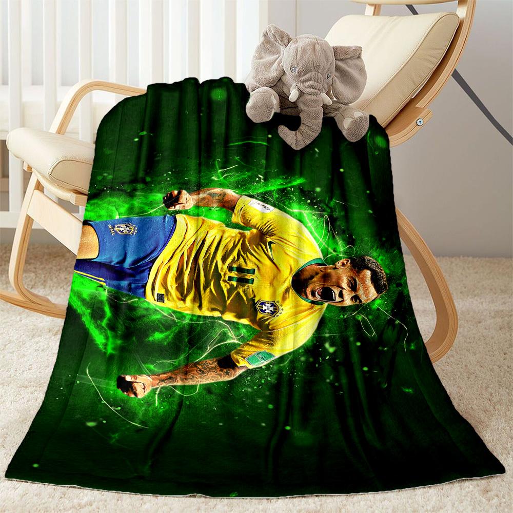 Brazilian Football Star Blanket Durable Comfort Suitable for Couch Office Chair Sofa for All Occasions Modern Best Holiday Gift for Friends Family
