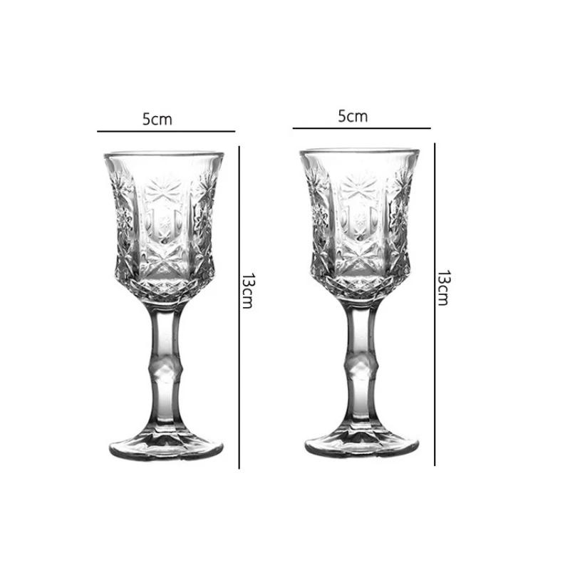 

2pcs Sets Champagne Glass 50ml/100ml French Style Red Wine Glass Vintage Relief High Footed Wine Glass Wine Utensils Drinkware 2pcs
