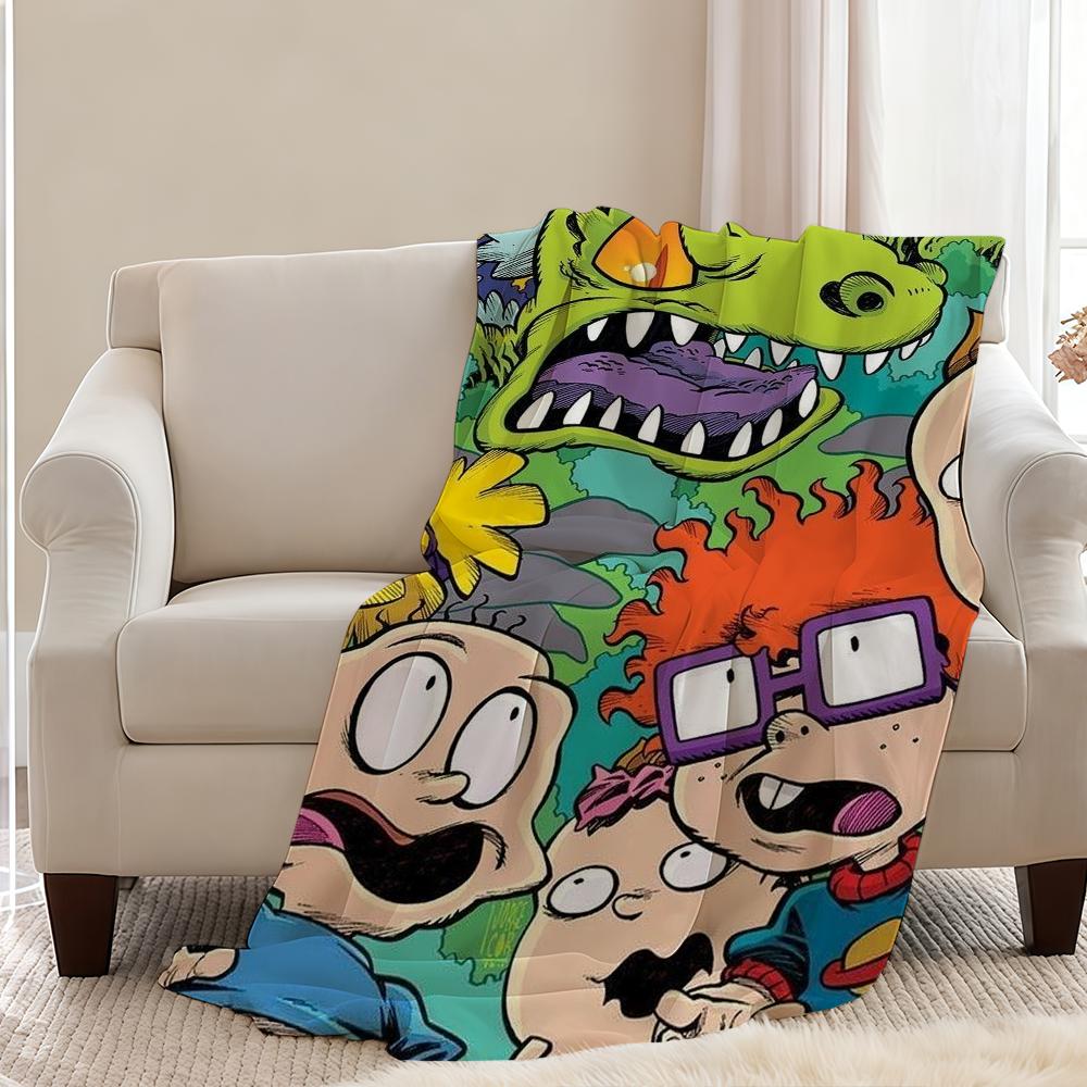 Blanket Throw Super Cosy Plush Living R-RugratS-ES TV Room Cartoon Sofa Couch Childish Birthday Gifts