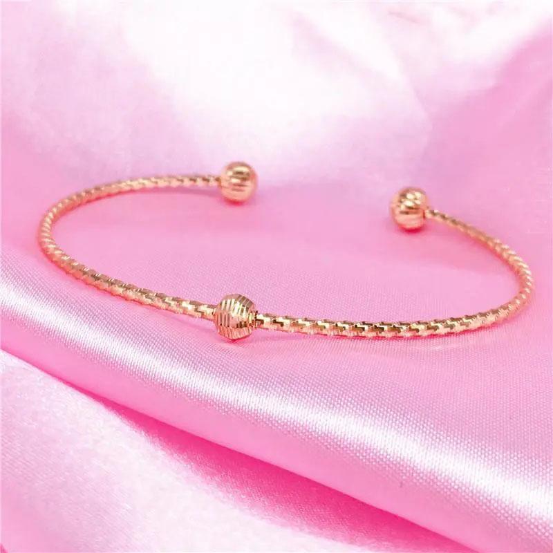 Rose Gold Plated Luxury Transfer Bead Bracelet Premium Purple Gold Foreign Style Women'S Shiny Bracelet