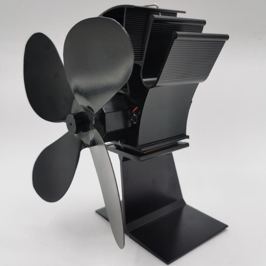 Klassischer geräuscharmer 4-Blatt-Kaminventilator aus Aluminium für Holzöfen