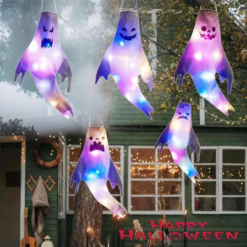 Halloween LED Light Hanging Ghost For Halloween Party Home Outdoor Indoor Decoration Large Glowing Spooky Lamp Horror Props