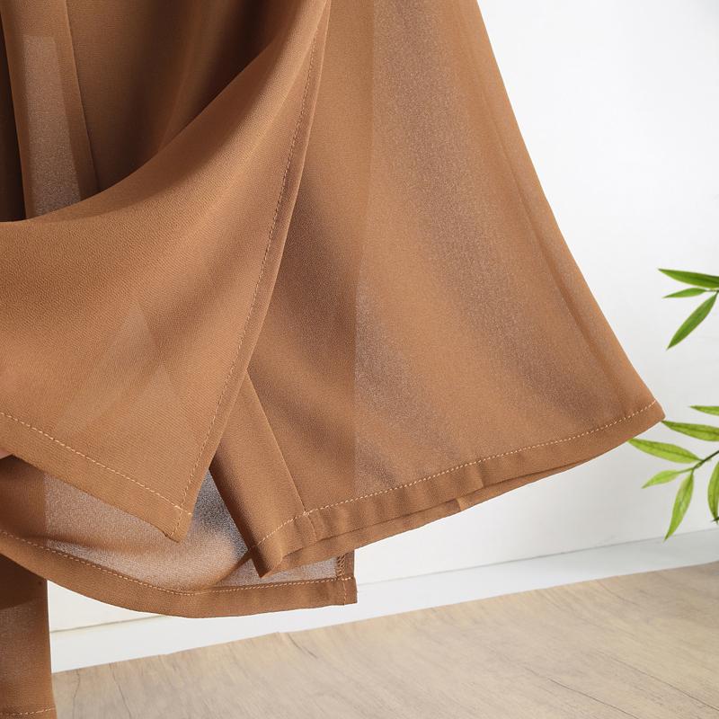 Elegant Summer Chiffon Wide Leg Pants Women Fashion Summer High Waist Pants Vintage Clothes