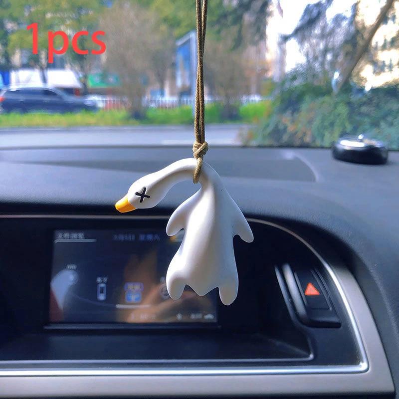 Small Cute Car Color Changing Roasted Duck Funny UV Color Change Duck Creative Car Interior Ornament Friend Gift