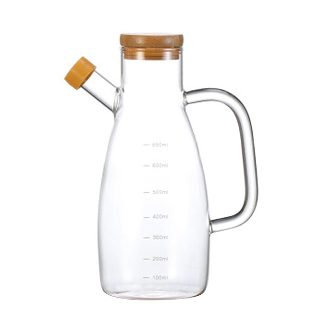 650-1000ml Transparent Glass Bottles Oil Dispenser High and Low Temperature Resistance Bottle for Kitchen Spices Containing Jars