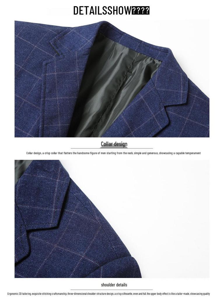 Middle-Aged Men's Spring/Autumn Business Casual Single Jacket Suit