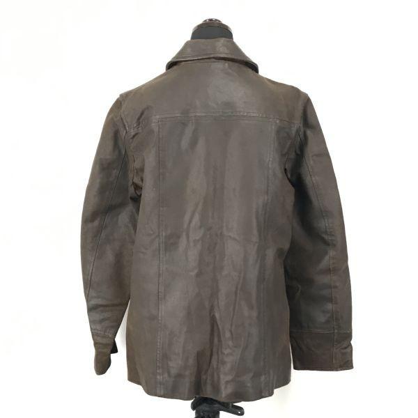 Rope Pig Leather Jacket Blouson Outer Women L Brown Riders Coat(USED)