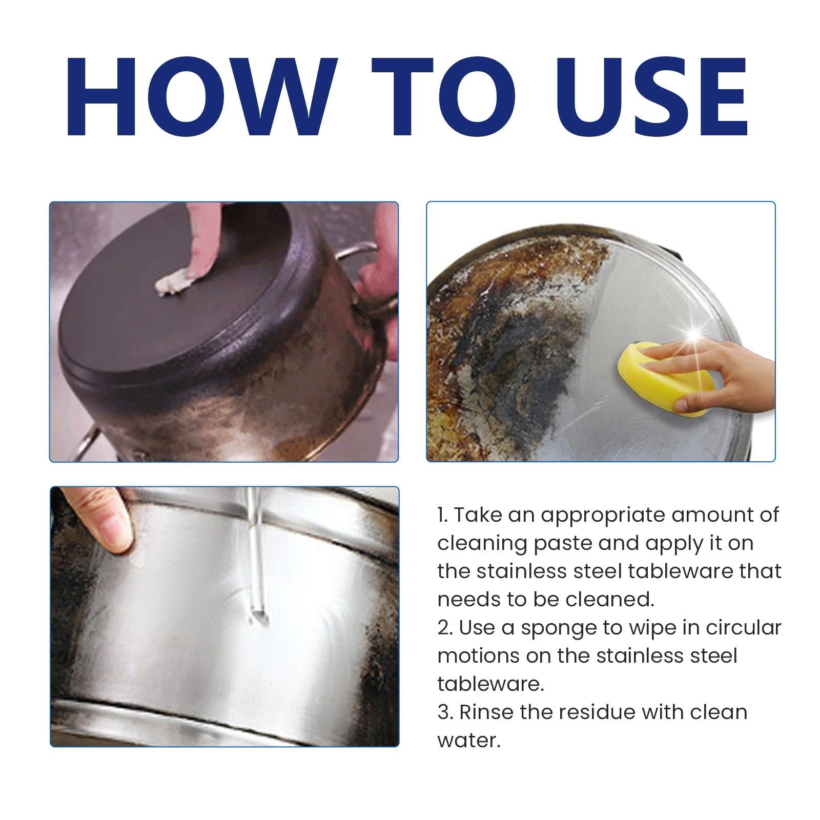 Чистый воск из нержавеющей стали;Очиститель горшков;Очиститель посуды из нержавеющей стали — фото 2