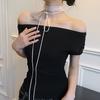 Atmosphere Lace Ribbon Scarf Choker, Long Streamer Stackable Clavicle Neck Tie Accessory