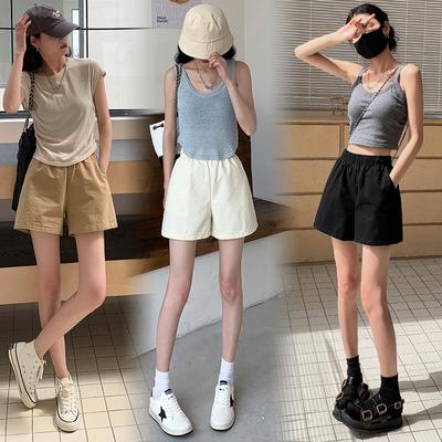 Women's High-waisted Casual Shorts for Summer, Suitable for Short People. Slimming, Loose Wide-leg Casual Pants.