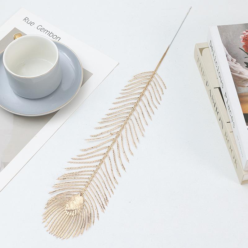 Buquê de Flores Artificiais Douradas Ornamento de Planta Falsa para Decoração de Casa, Quarto, Decoração de Natal, Ano Novo, Presentes, Acessórios