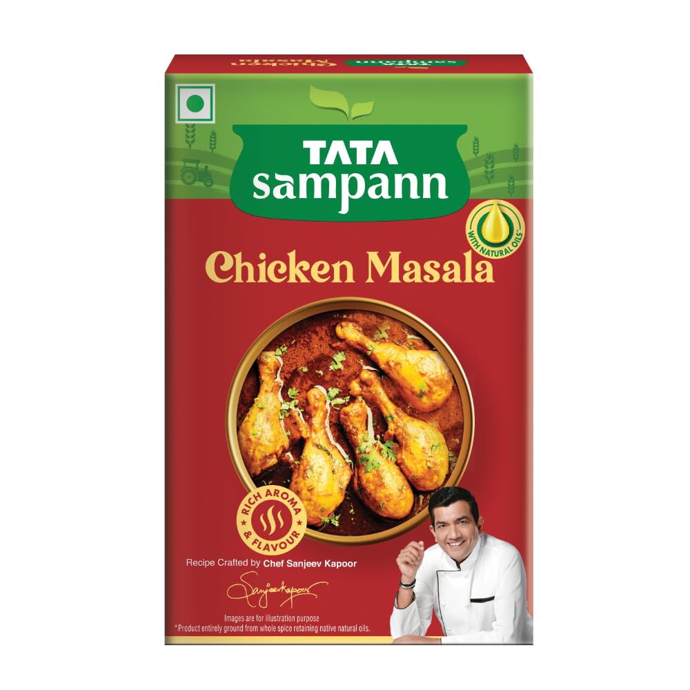 TATA Sampann Chicken Masala 100g By Chef Sanjeev Kapoor With Exclusive Cooking Tip For Rich Flavor