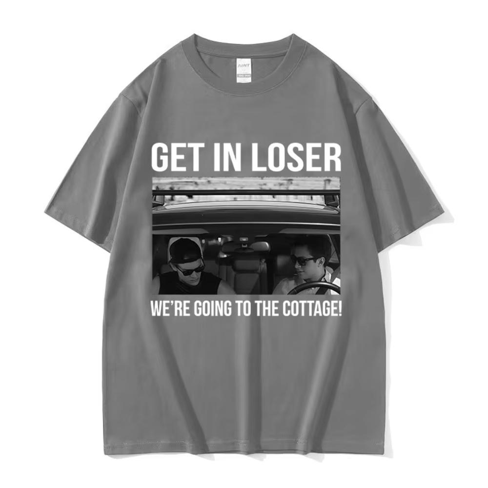 Heated Rivalry Get in Loser Were Going To The Cottage Graphic T Shirt Mens Vintage Male Cotton Short Sleeve Tshirt Streetwear