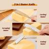 Butter Spreader Knife With Holes In Blade, Stainless Steel 3 In 1 Butter Knives Spreader Cutter Curler For Cold Butter Cheese Peanut