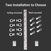 ZSLHXFZHJ Adhesive Curtain Track, Self Adhesive Ceiling or Wall Curtain Rail Set (80 Inch)-No Drill, Screws, or Tools Curtain Hangers, No Damage