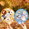 Ins Cute Reflector Cartoon Heart Folding Hand Fan - Portable Round Fan for Photos