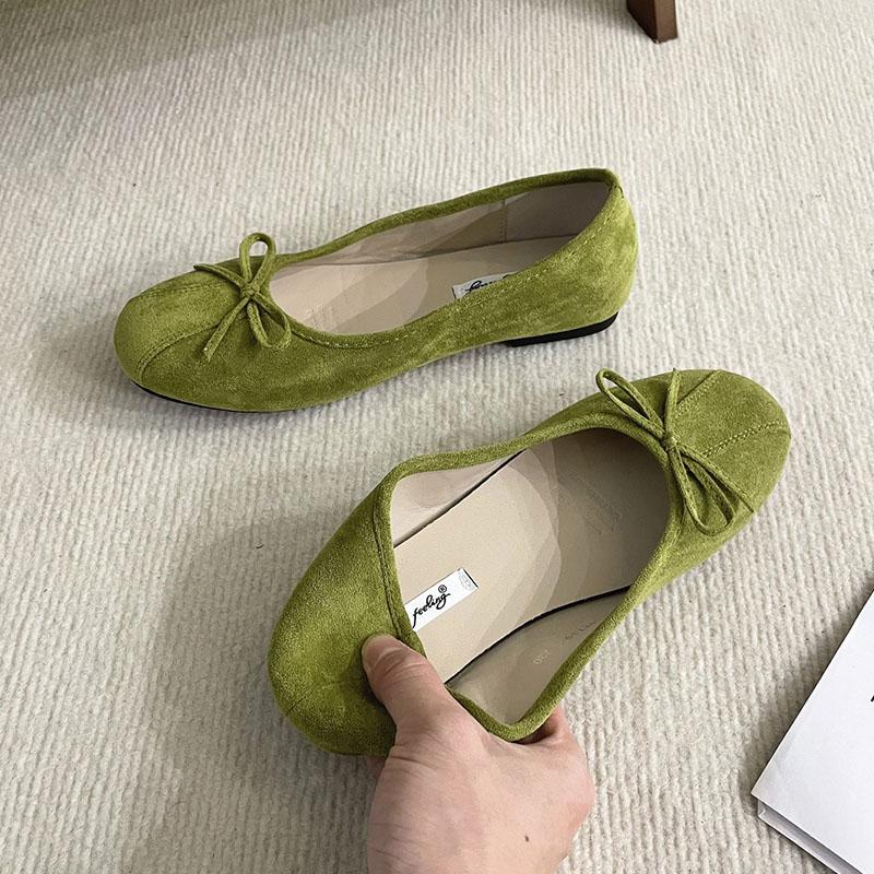 Fashion Footwear Round Toe  Women Ballet Flats Dance Shoes Luxury Female Shallow Fashion Butterfly-Knot Slip On Ladies Flats Shoes