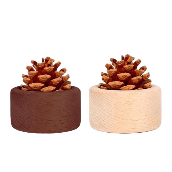 yangyizhi Wood Pinecone Passive Diffuser, Essential Oil Diffuser for Small Spaces, Aromatherapy Home Office Bedroom Car