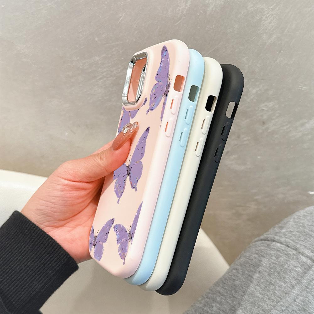 For OPPO A16 A38 A57 A58 A74 A78 A98 Reno8T Reno13F Realme C25S C53 C65 Tegneserie Svart Katt Sølvkant Mykt Flytende Silikon Beskyttelsesdeksel